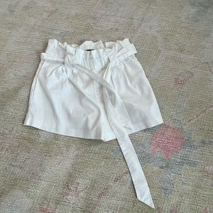 Zara white shorts with bow tie